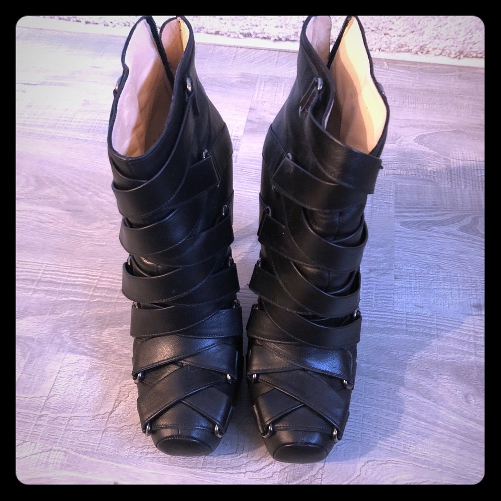 Christian Louboutin Black leather booties